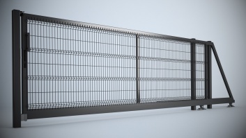 Раздвижные ворота с 3D панельной облицовкой