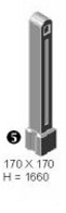 Concrete Post "Baznīca" with two ornaments 170x170